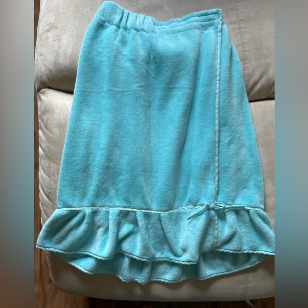 Aqua Plush Wrap-Round Mini Robe